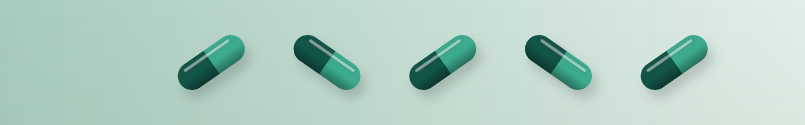 Row of Spirulina Capsules