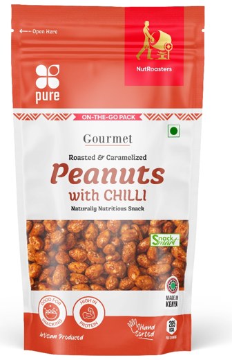 Pure Nutritions Gourmet caramelised peanuts with Chilli, 60 g pack