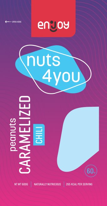 Enjoy Caramelised Peanuts - Chilli pack, 60 g