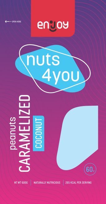 Enjoy Caramelised Peanuts - Coconut pack, 60 g