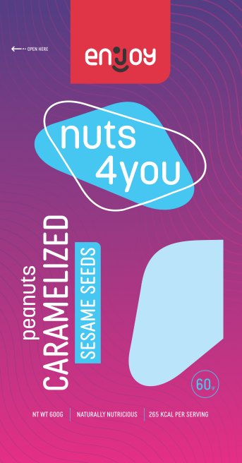 Enjoy Caramelised Peanuts - Sesame Seeds pack, 60 g