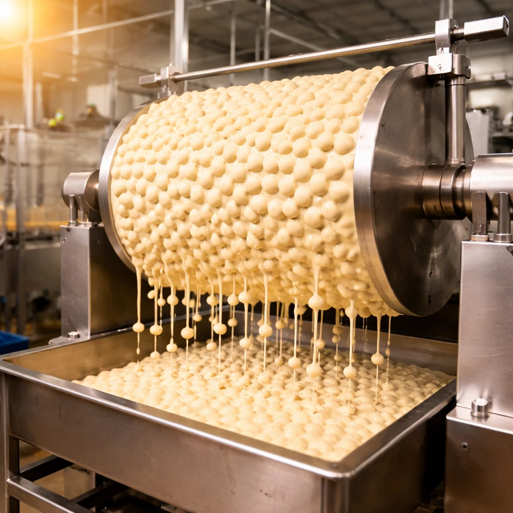 Chocolate coating being prepared in the factory