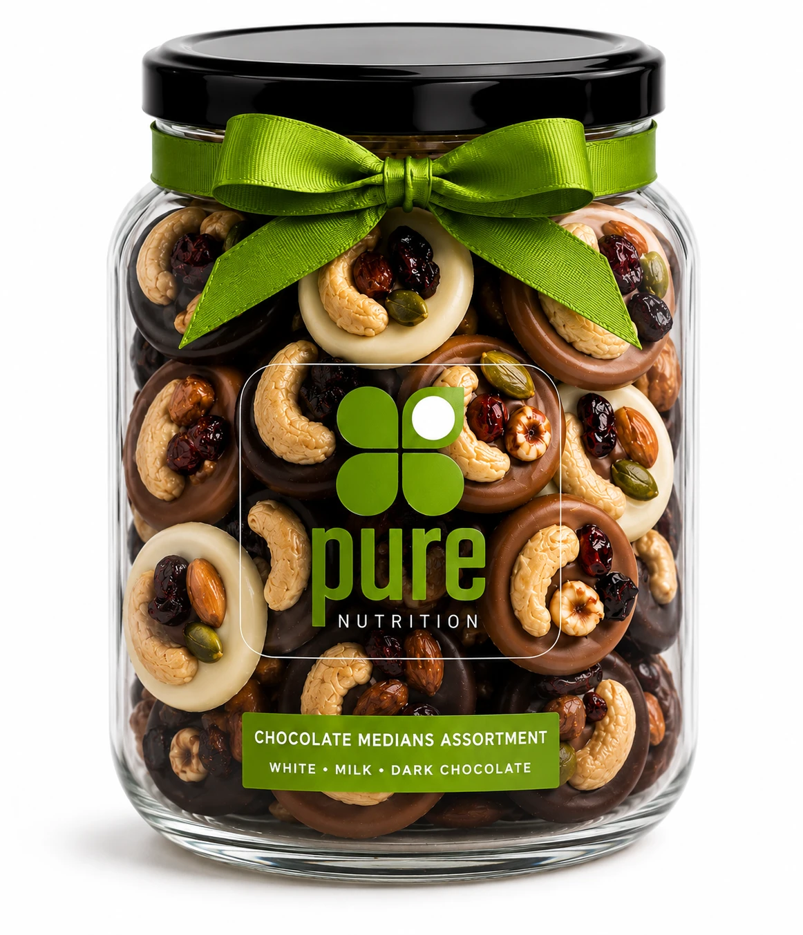 Mendiants Macadamia Mix in a glass jar