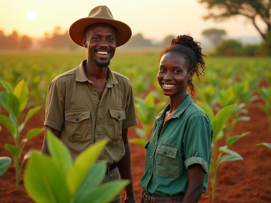 Peanut farmers in Malawi